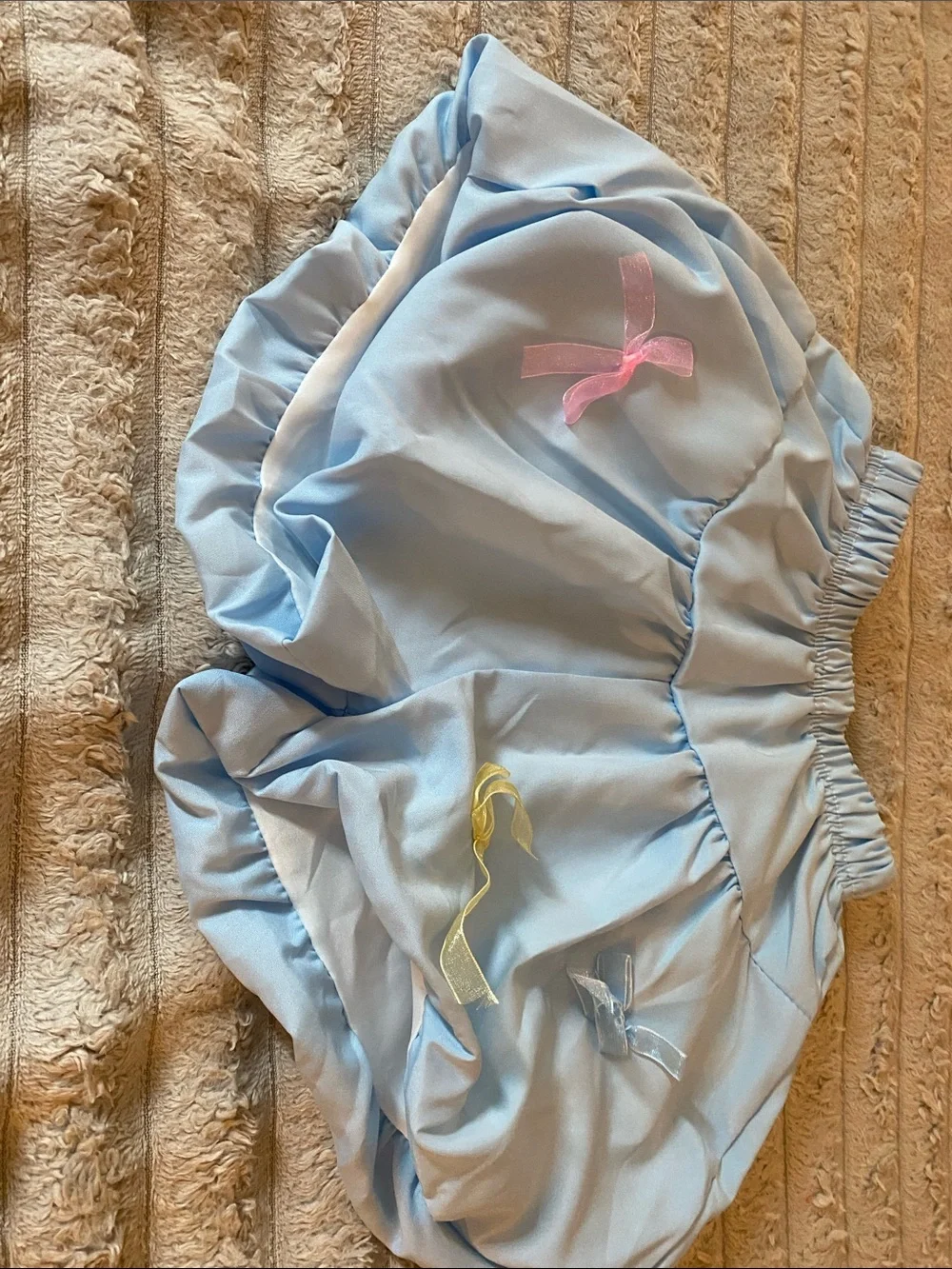NWOT, Kids Blue Ruffle Skirt & Cream Bunny Top Set